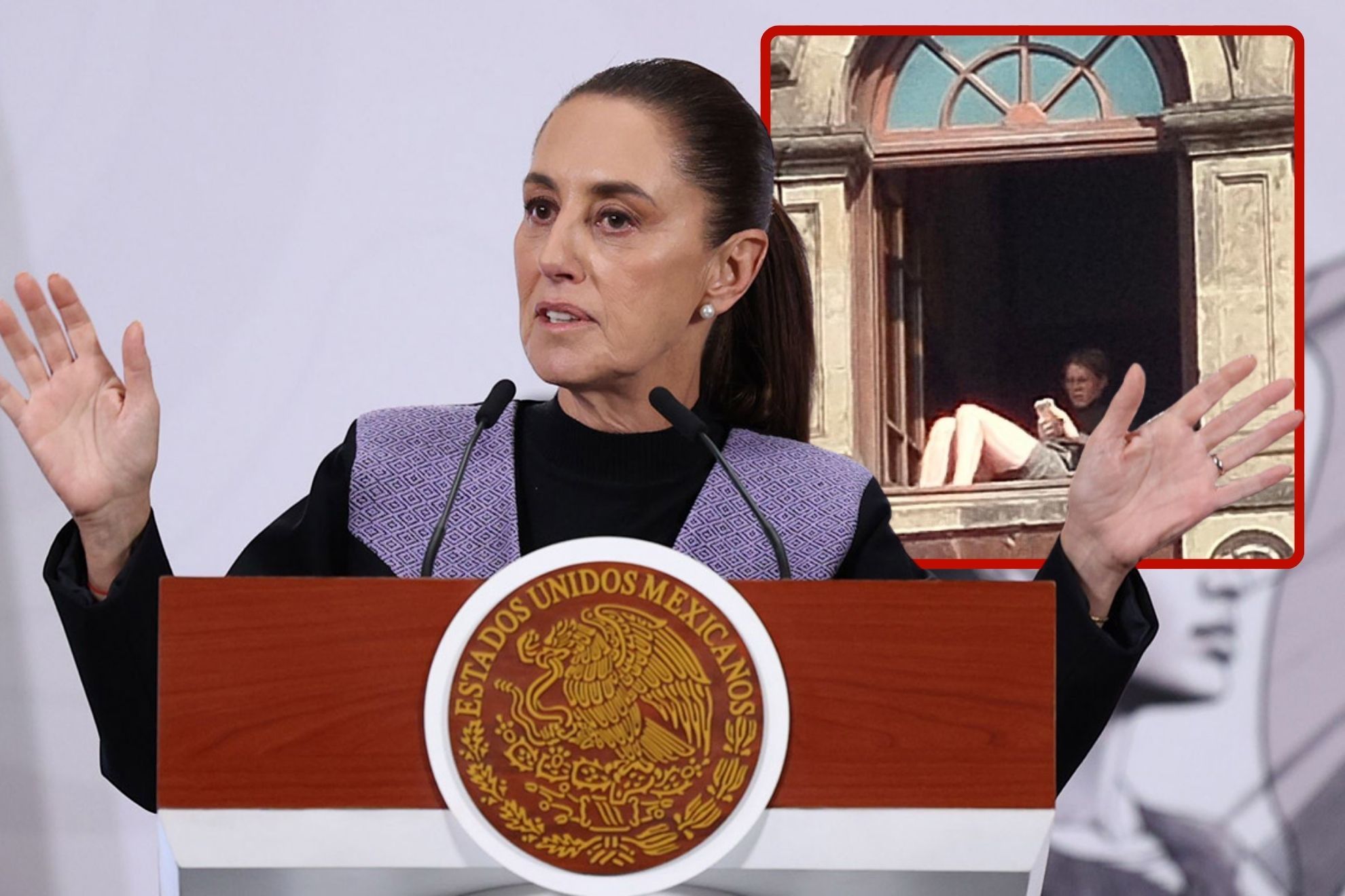 Hay que tener respeto por Palacio Nacional: Claudia Sheibaum acepta que mujer s� tom� el sol en una ventana