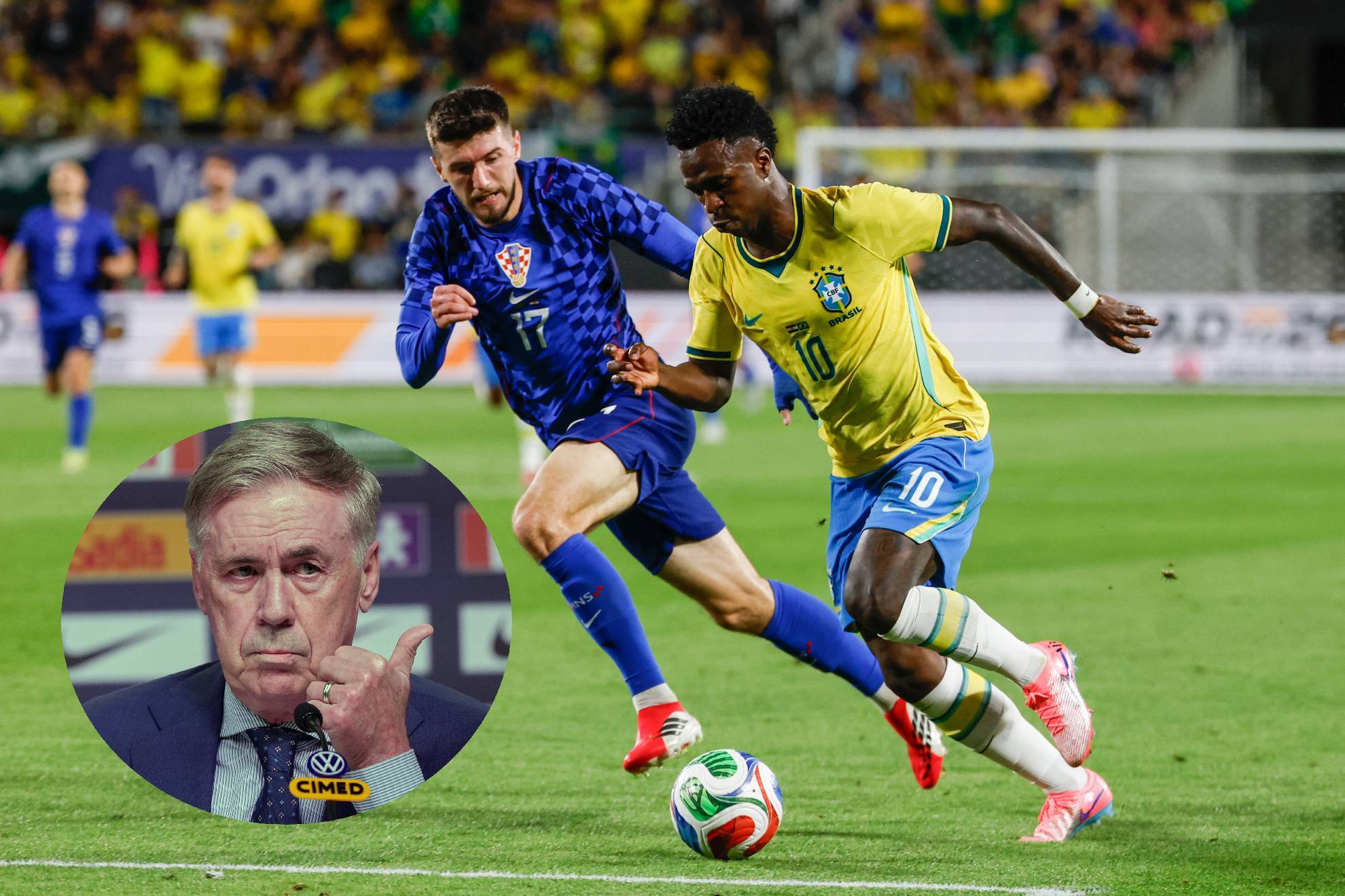 Vinicius Jr. y Carlo Ancelotti.