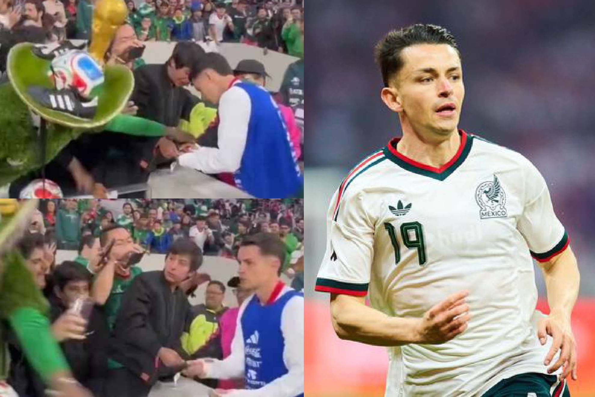 Aficionado de M�xico regala bal�n firmado de �lvaro Fidalgo tras pol�mica