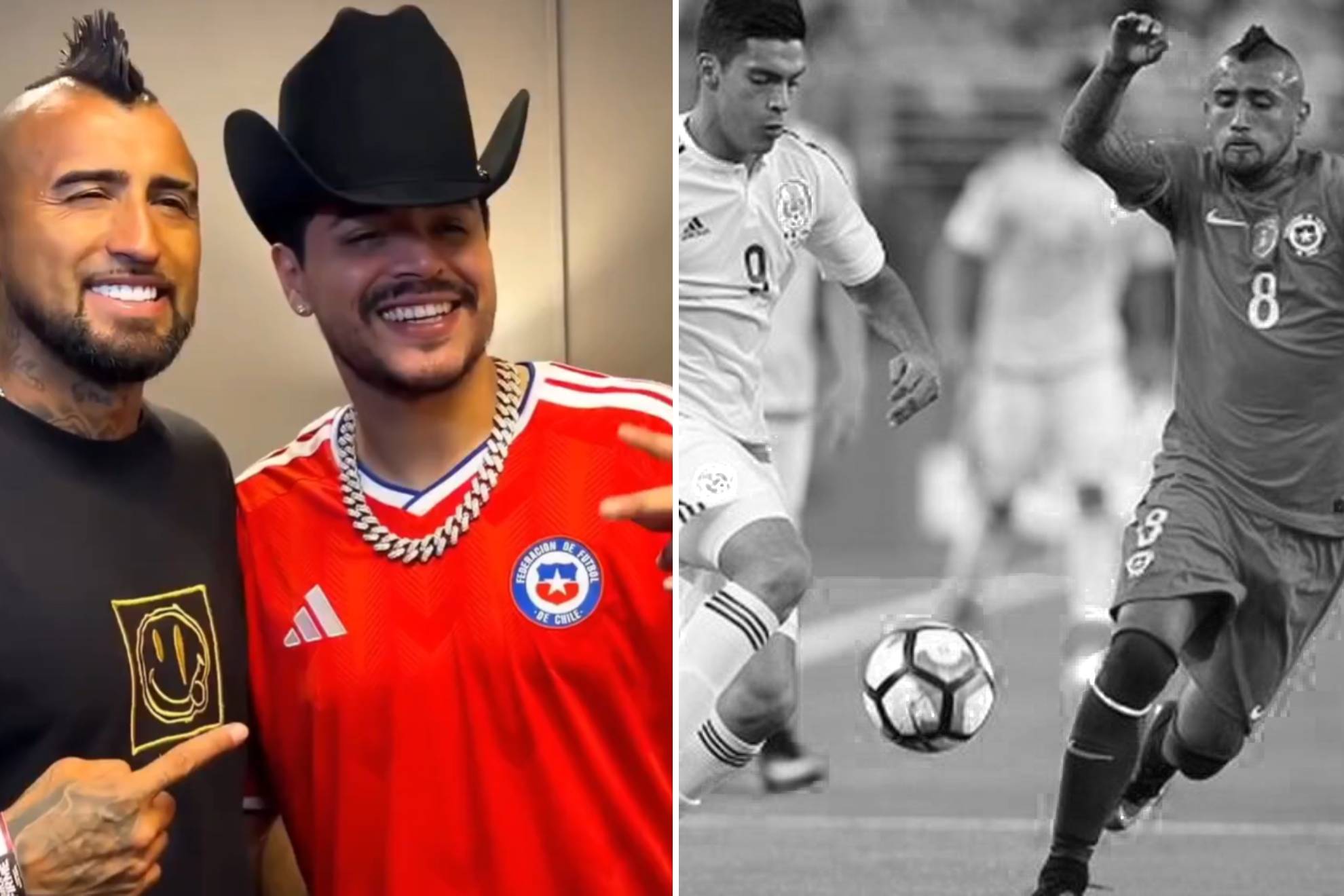 Arturo Vidal y Eduin Caz recordaron el 7-0 de Chile ante M�xico |