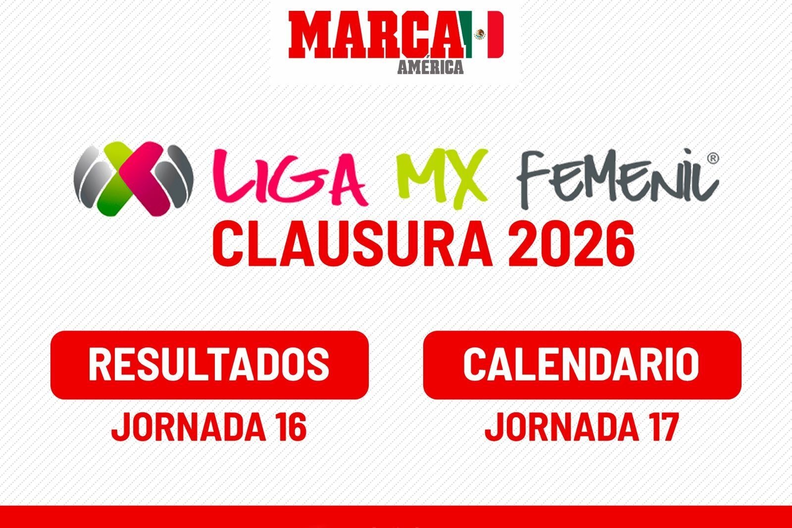Liga MX Femenil: resultados y tabla tras la Jornada 16, adem�s del calendario de juegos de la Jornada 17 del Clausura 2026