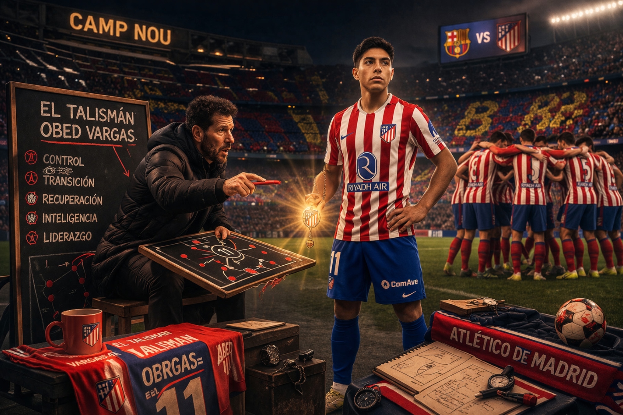 Un montaje creado con IA con Simeone y Obed Vargas.