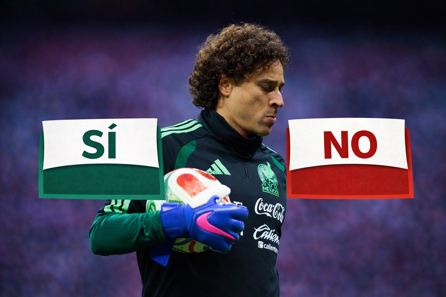 Ochoa, en un partido con el Tri en un montaje con IA.