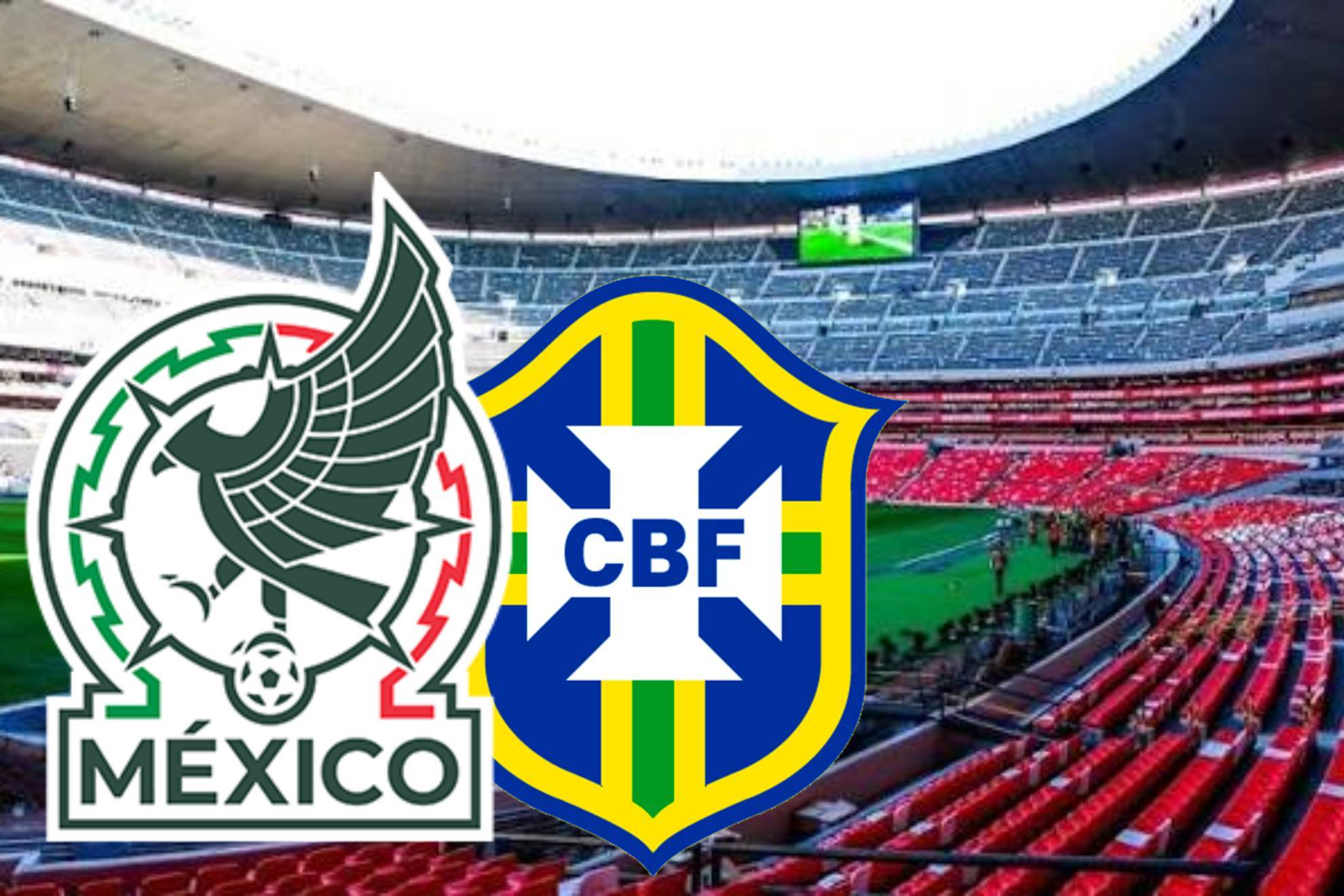 La Selecci�n de M�xico y Brasil en el Azteca |