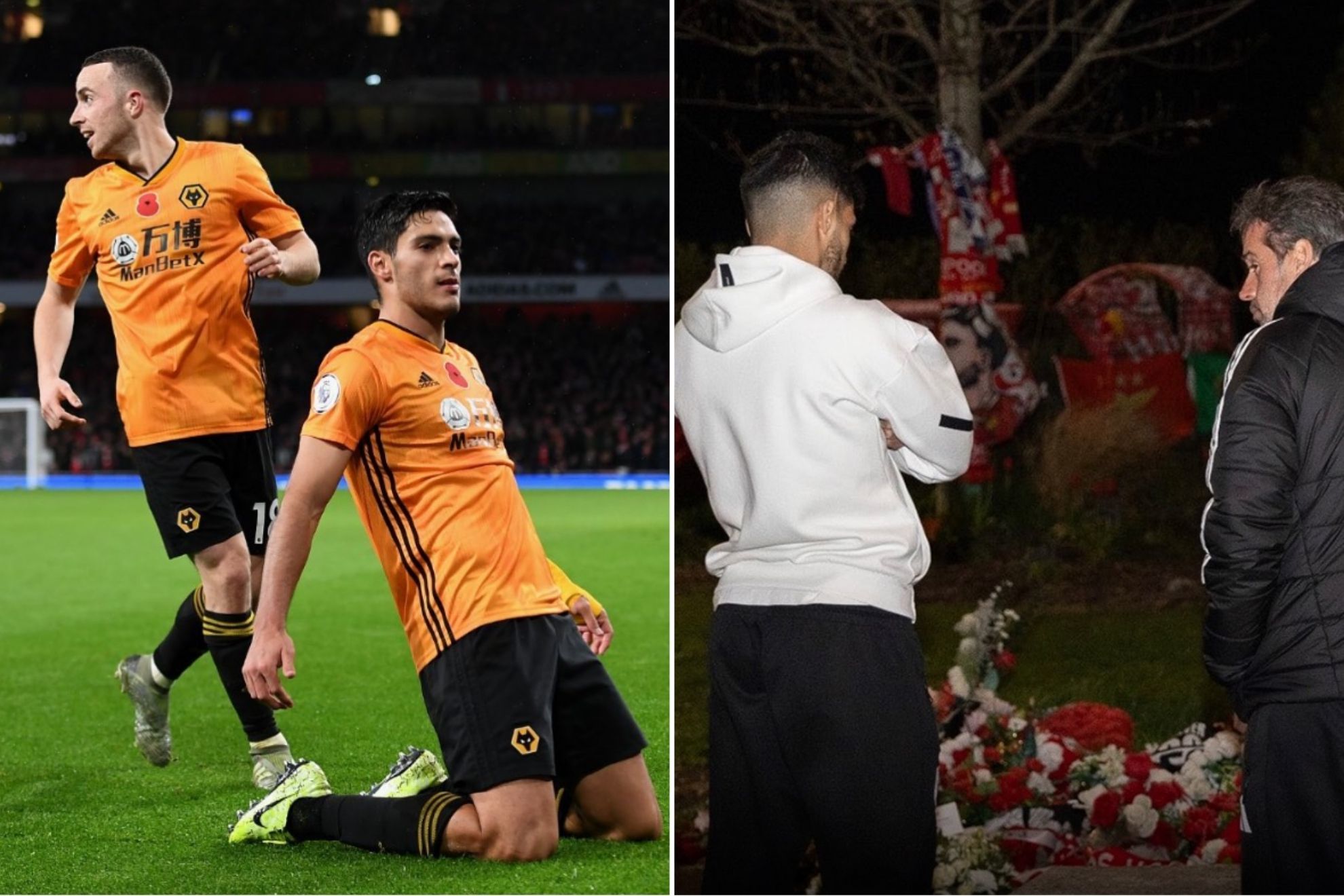 El noble gesto de Ra�l Jim�nez con su amigo Diogo Jota en su visita a Liverpool