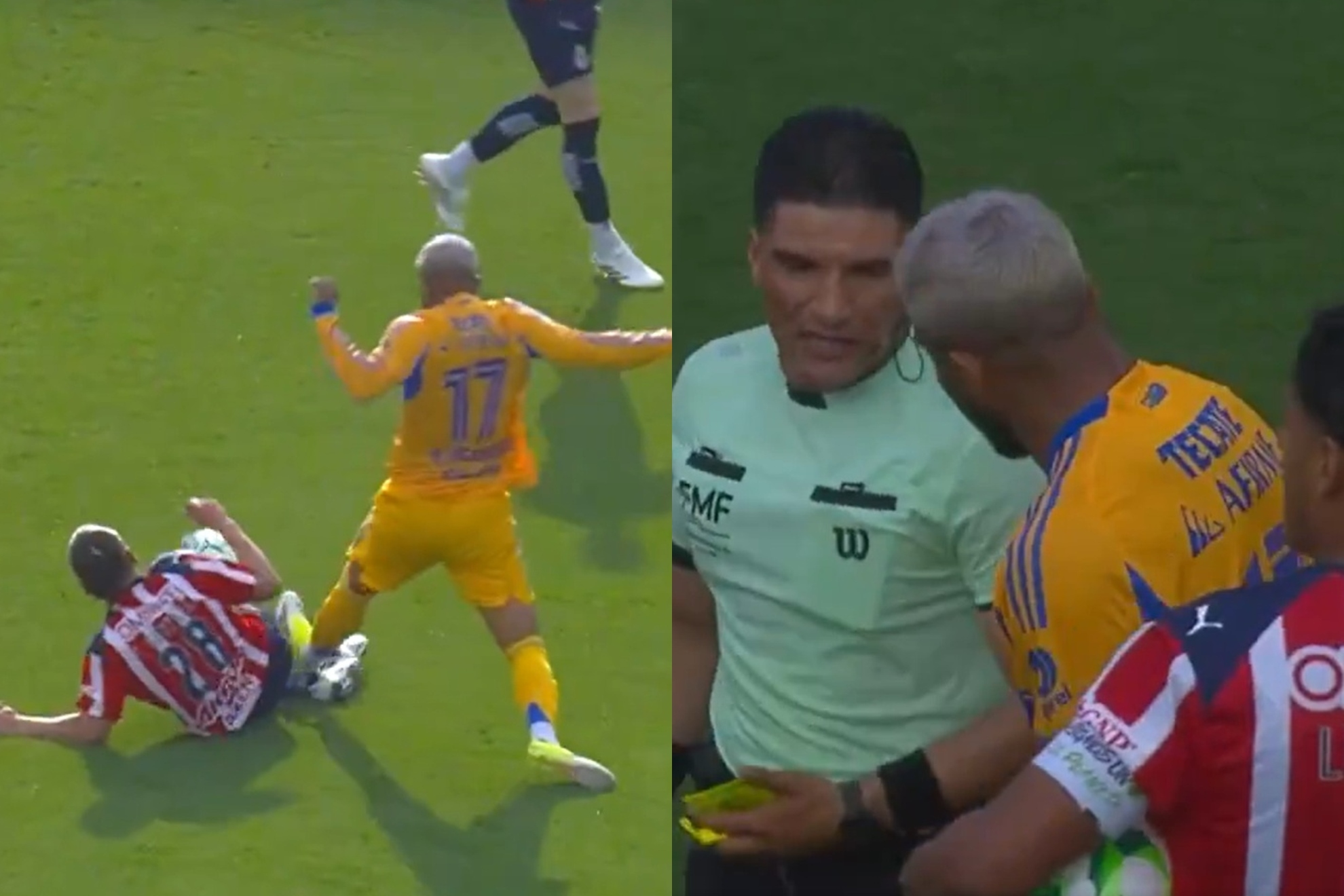 �Castigo para Chivas? Pol�mica arbitral por posible expulsi�n de Rodrigo Aguirre en la goleada de Tigres sobre Guadalajara