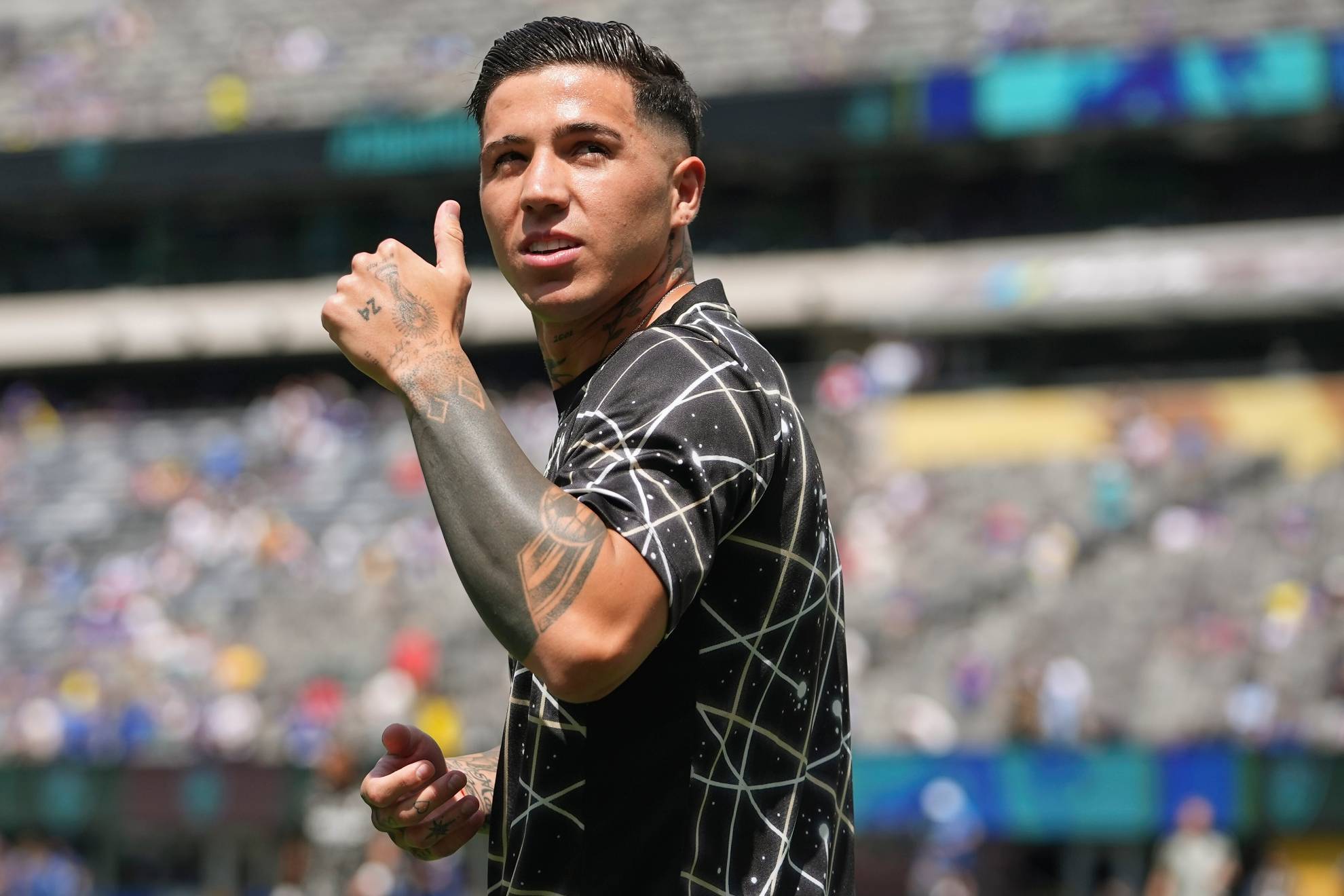 Enzo Fern�ndez, antes de un partido con el Chelsea /