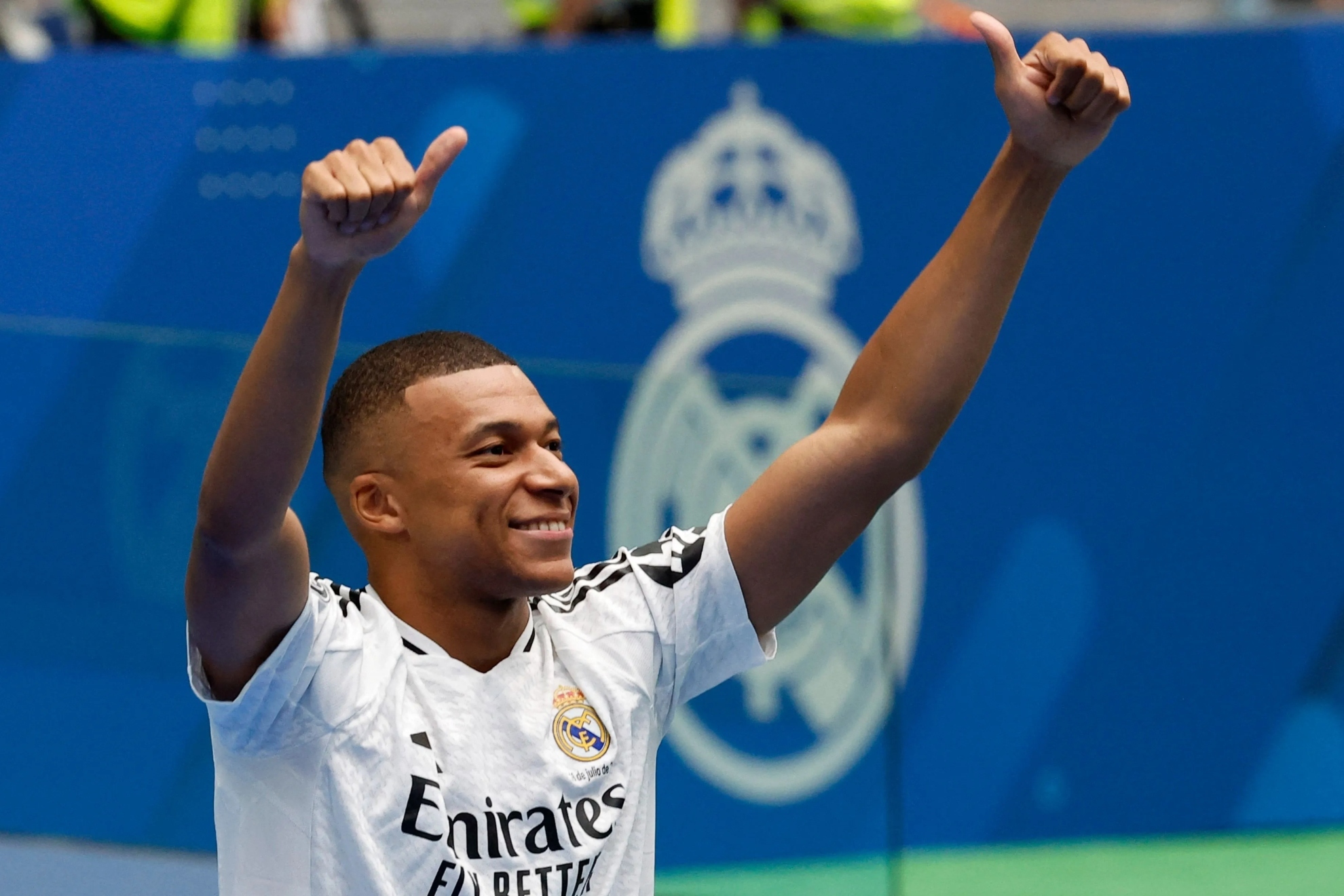 Mbapp�, el d�a de su presentaci�n con el Real Madrid