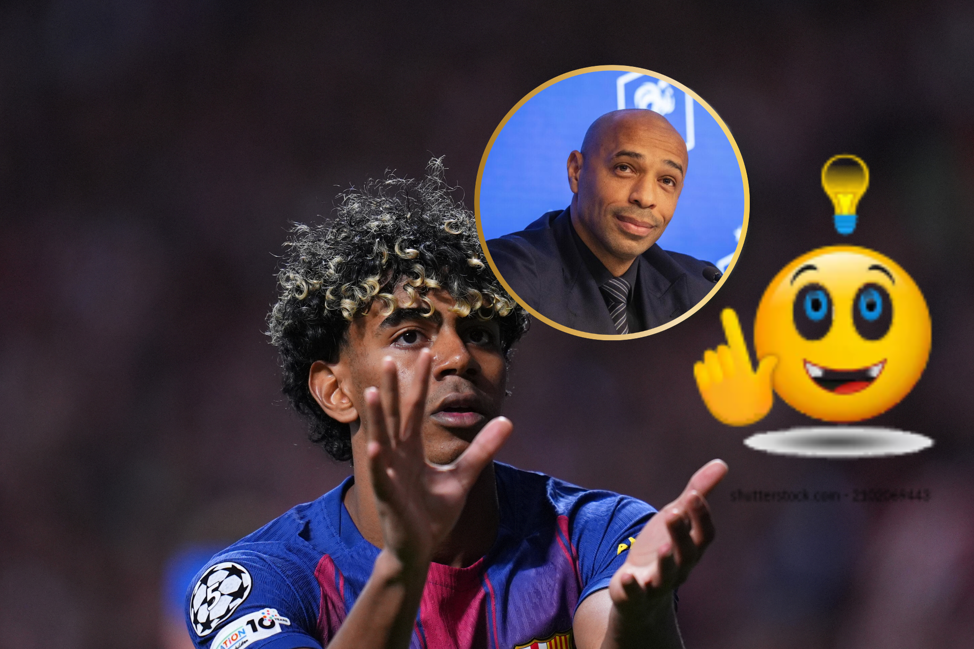 Un montaje con Henry, Lamine Yamal y un emoji.