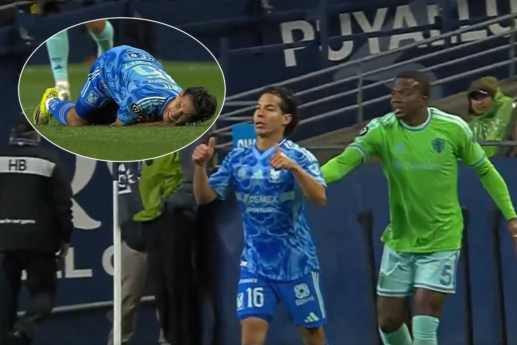 El Factor hizo tremendo drama por un leve empuj�n de Nouhou Tolo