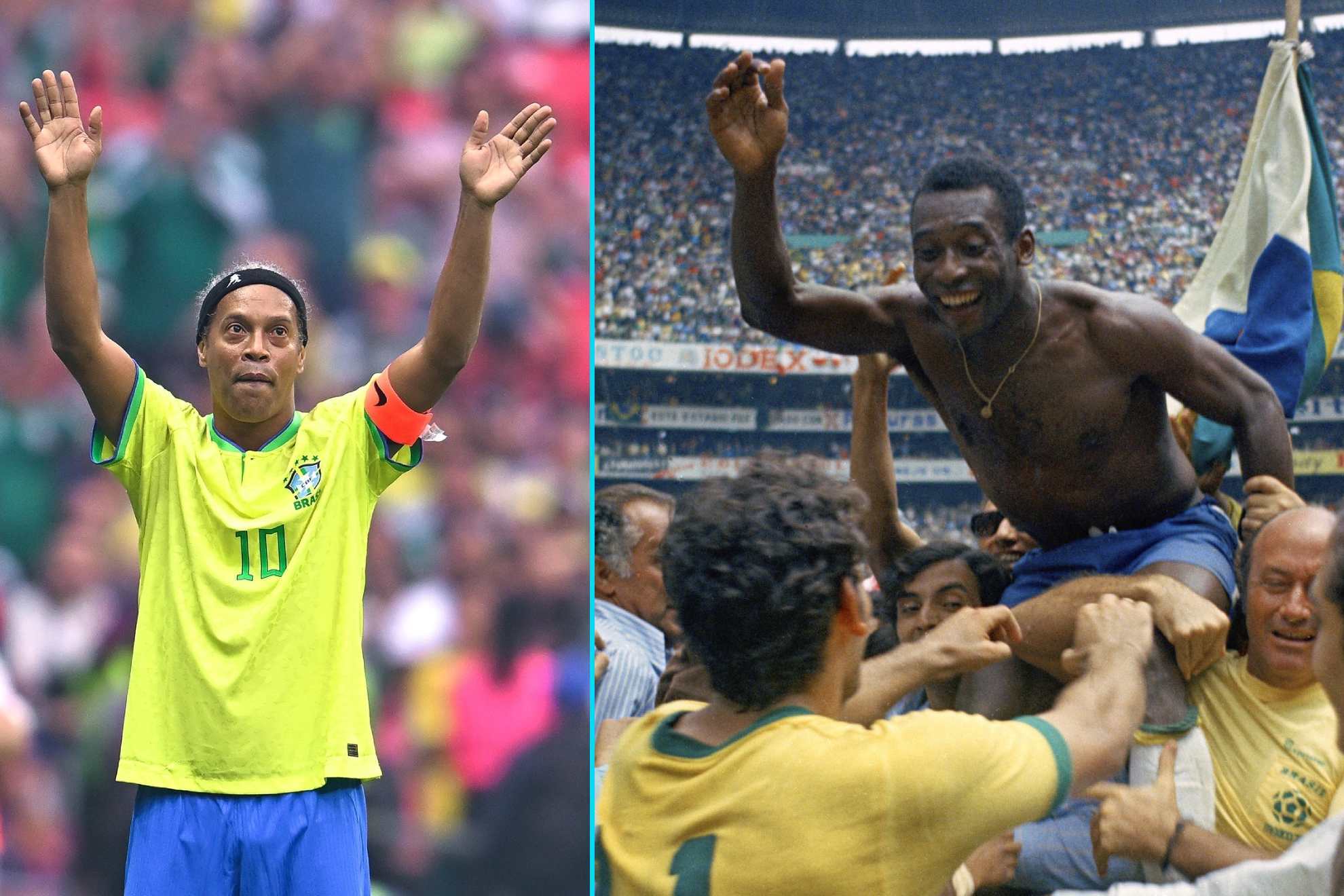 Ronaldinho vive otra ovaci�n en el Estadio Azteca, donde un m�tico como Pel� se consagr�