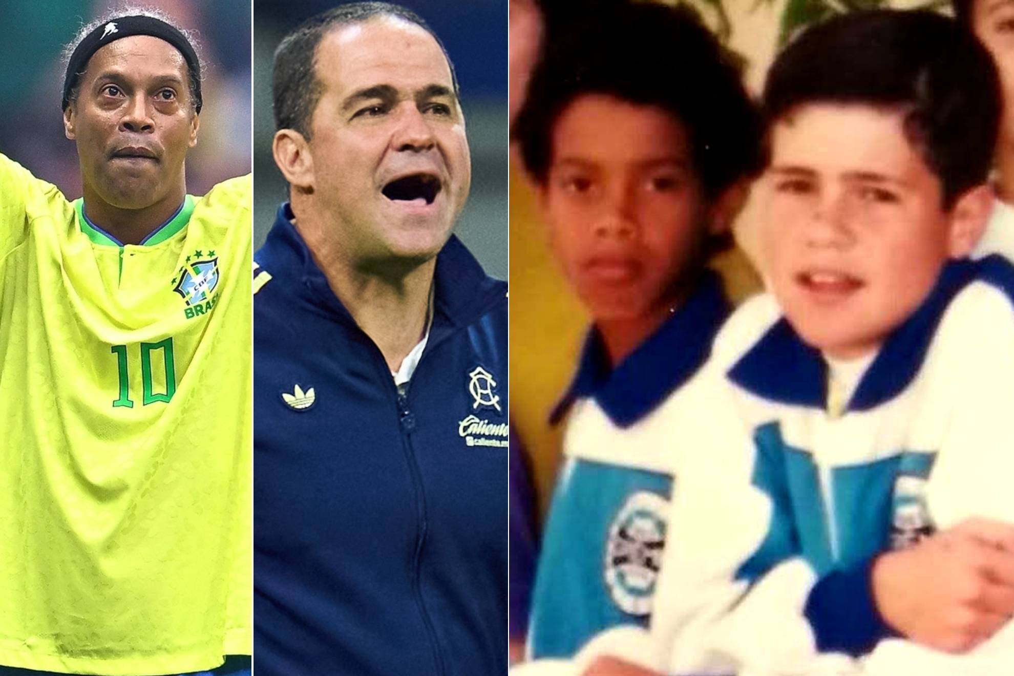 Ronaldinho y Andr� Jardine actuales y de ni�os |