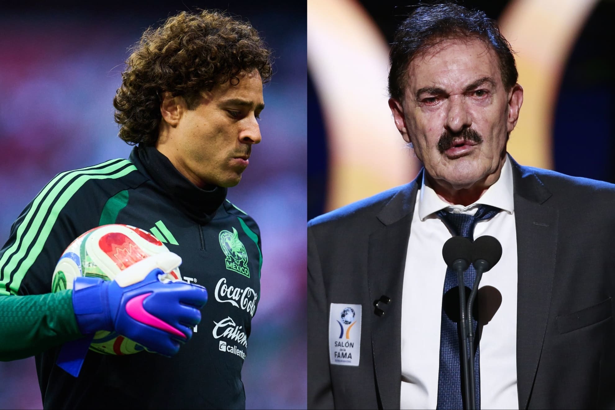 Guillermo Ochoa (izq.) fue duramente criticado por el ex entrenador del Tricolor, Ricardo La Volpe.