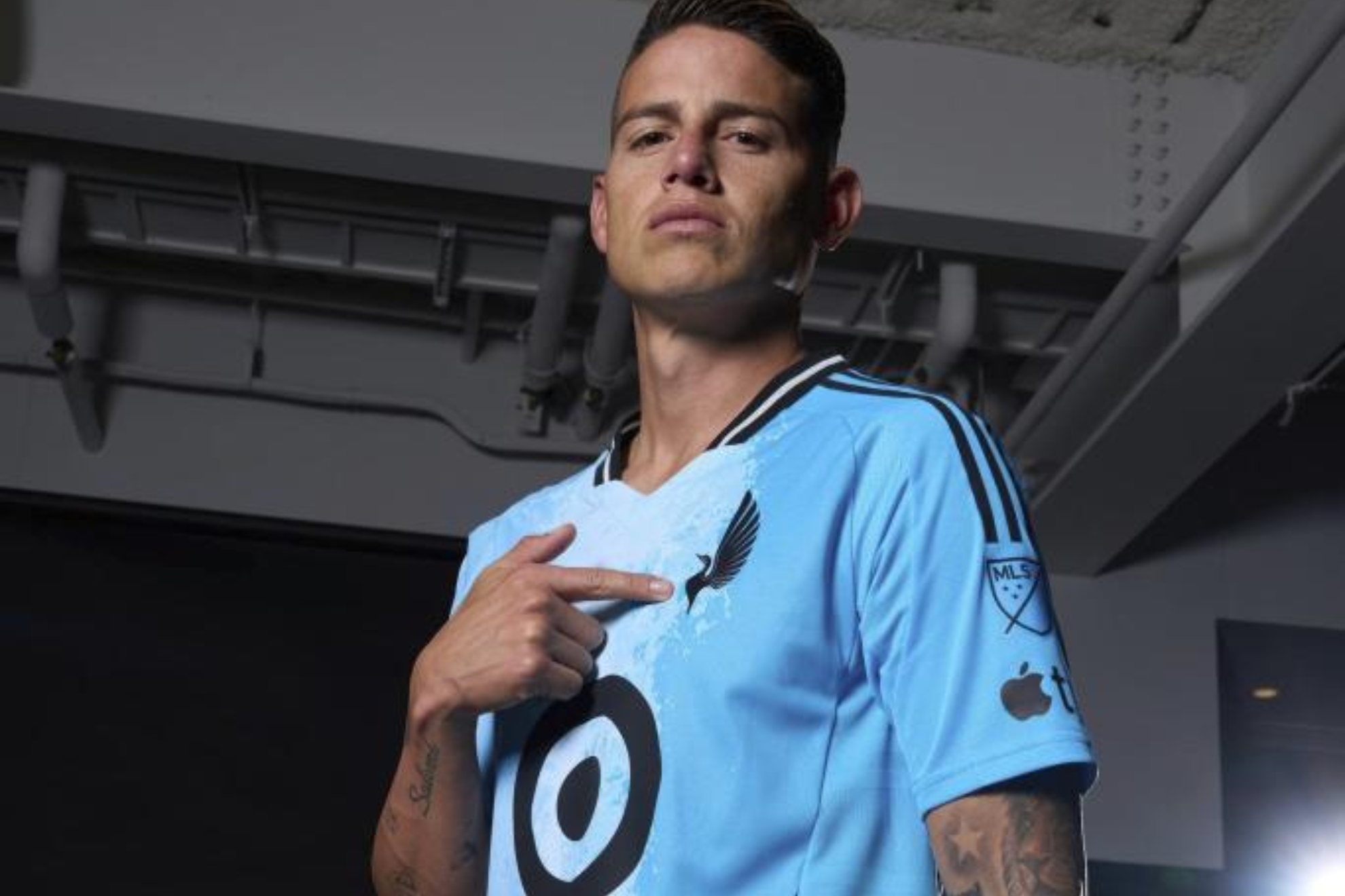 James Rodr�guez, con la camiseta del Minnesota United.