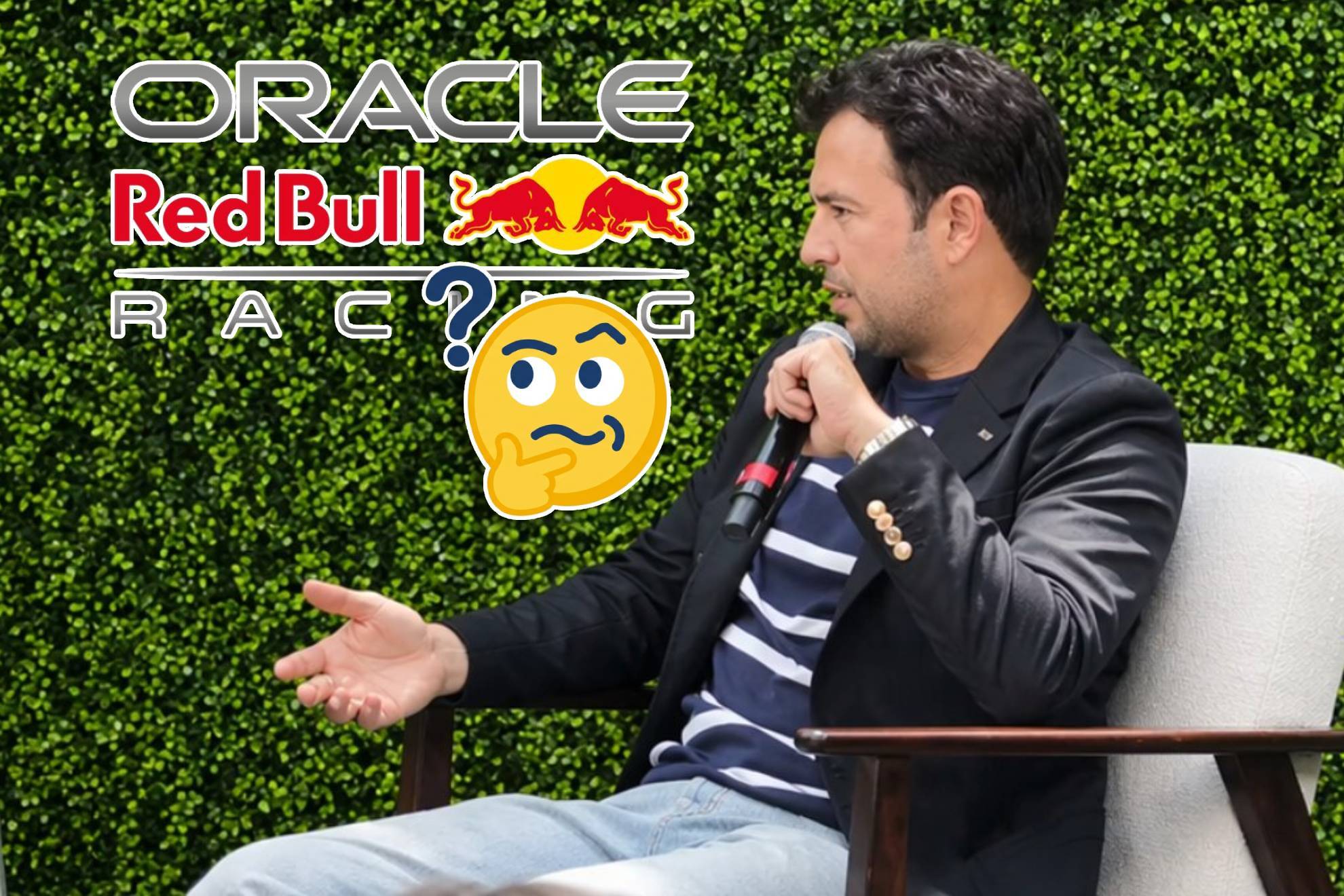 Sergio P�rez durante la entrevista con Memo Rojas