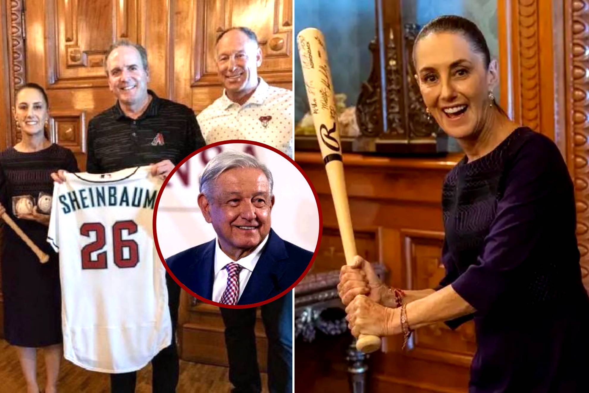 Claudia Sheinbaum en Palacio Nacional con los equipos de la MLB |