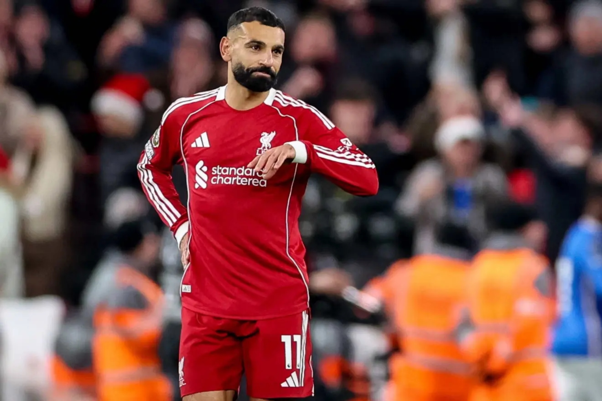 Salah, durante un partido con el Liverpool