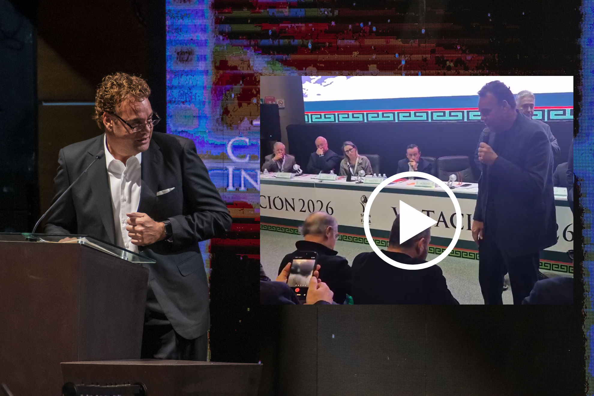 David Faitelson sorprende a Jos� Ram�n Fern�ndez en plena votaci�n al Sal�n de la Fama en Pachuca