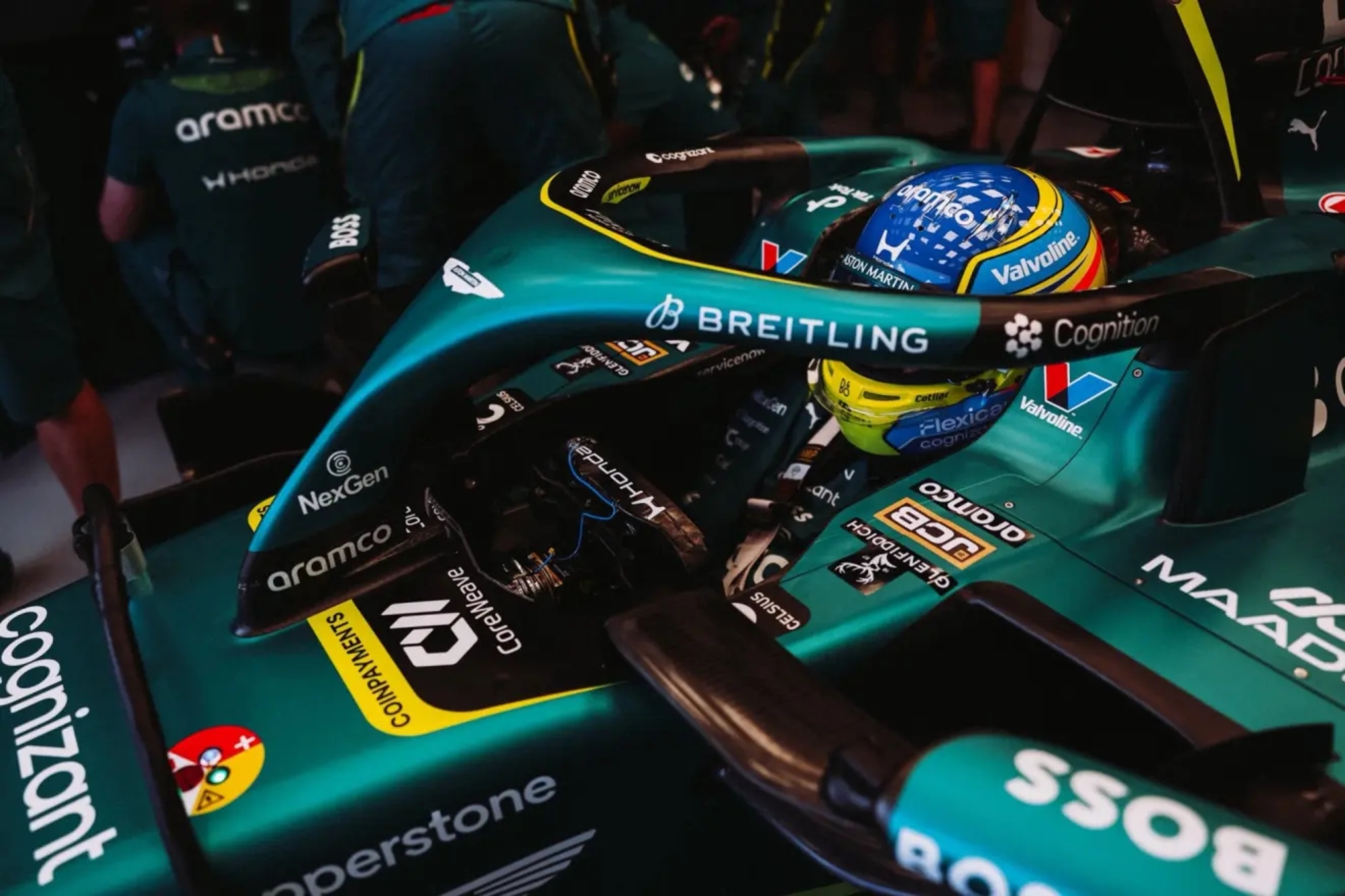 Fernando Alonso, en su Aston Martin