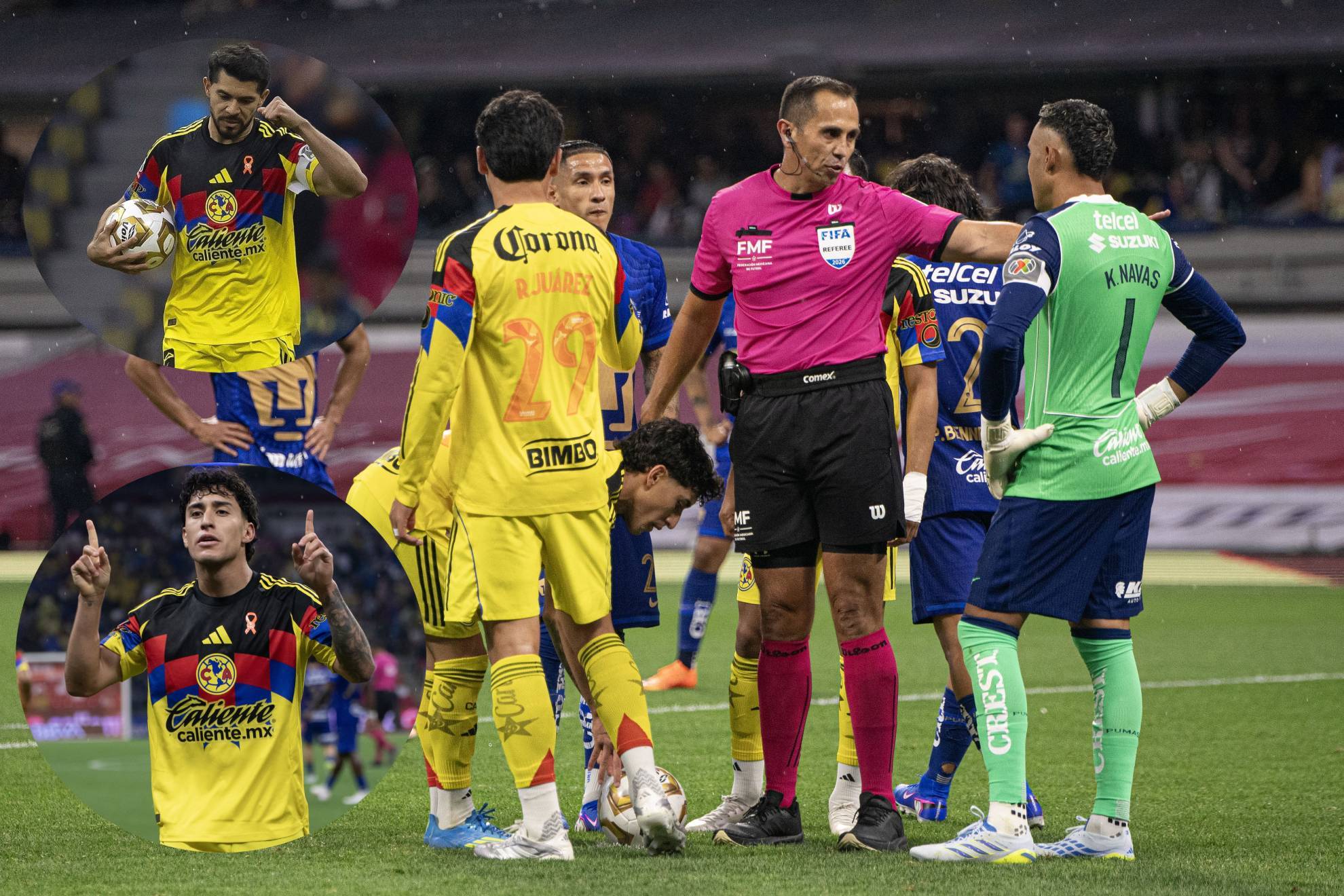 Luis Enrique Santander marc� dos penales a favor del Am�rica vs. Pumas.