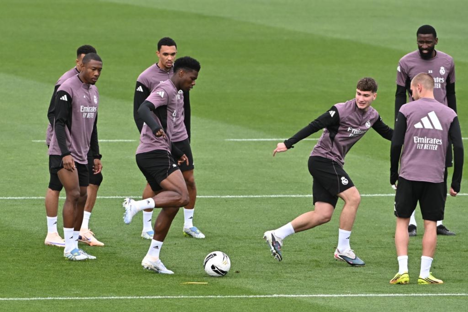 Tchouam�ni, durante un entrenamiento del Real Madrid.