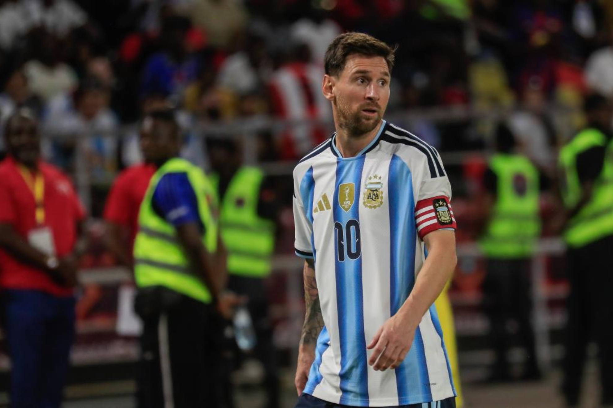 Messi, durante un partido com Argentina.