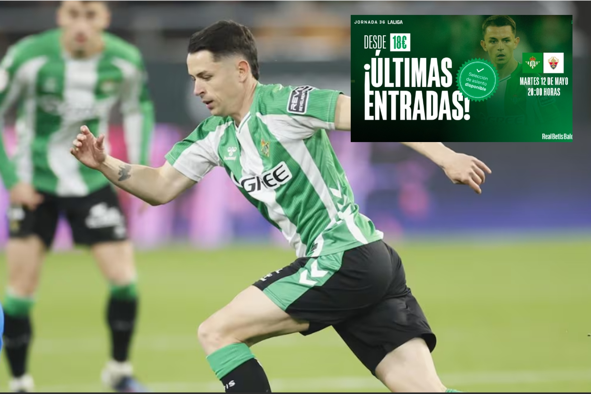 Montaje con un partido de Fidalgo y la promoci�n en la p�gina web del club con la venta de entradas.
