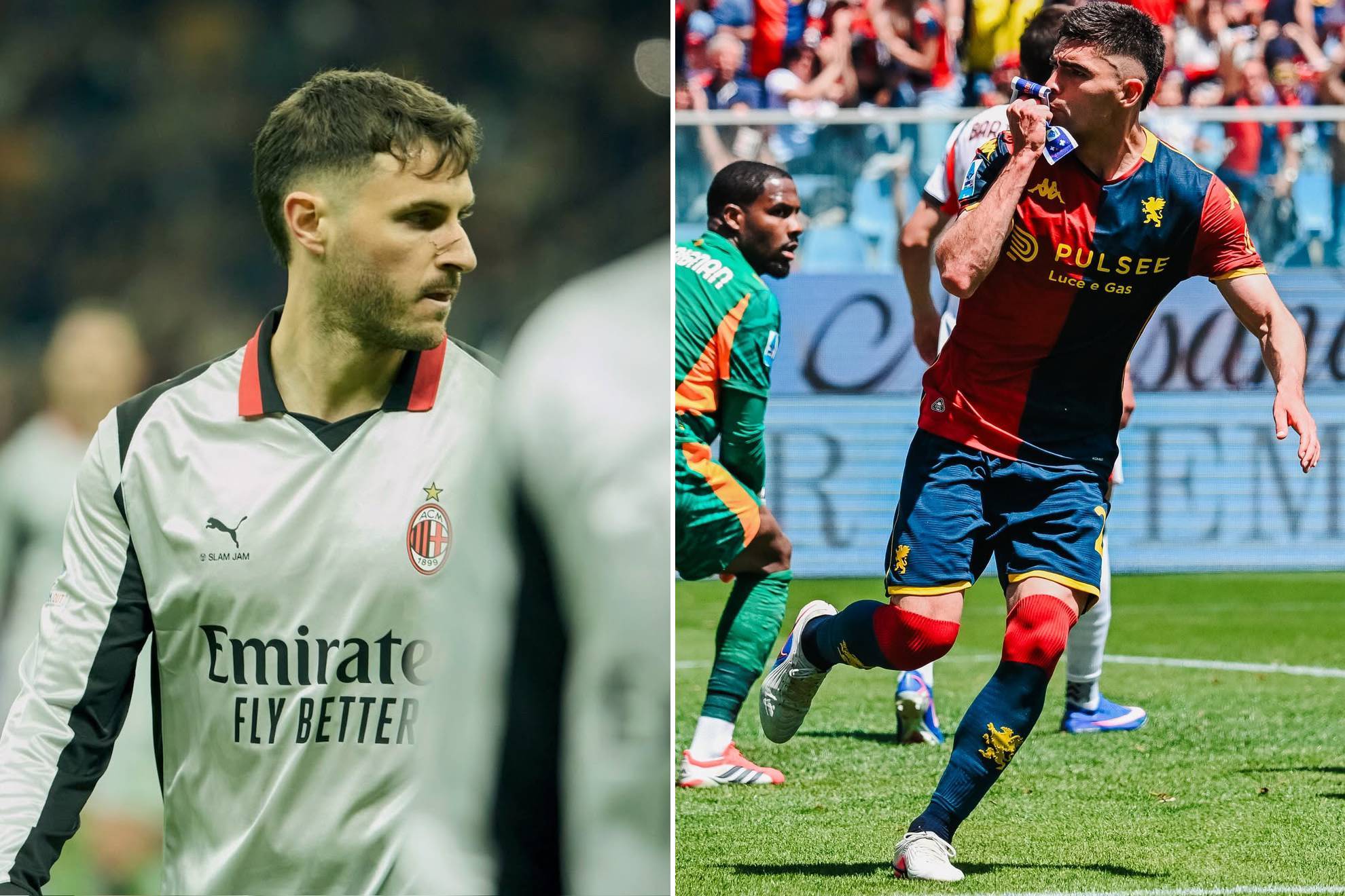 Santiago Gim�nez AC Milan Johan V�squez Genoa Serie A
