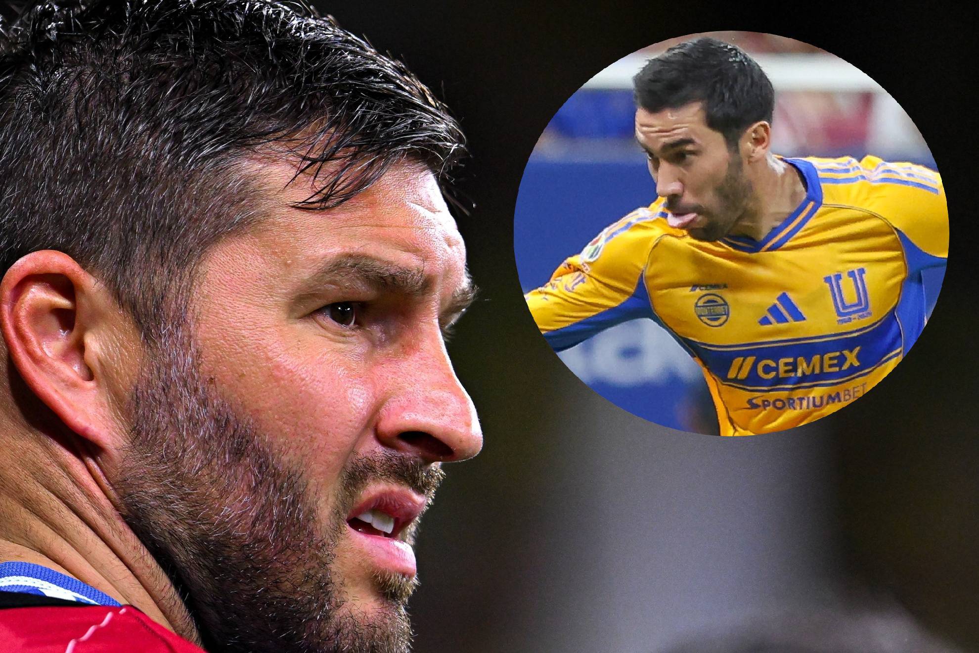 Andr� Pierre Gignac y Juan Pablo Vig�n.