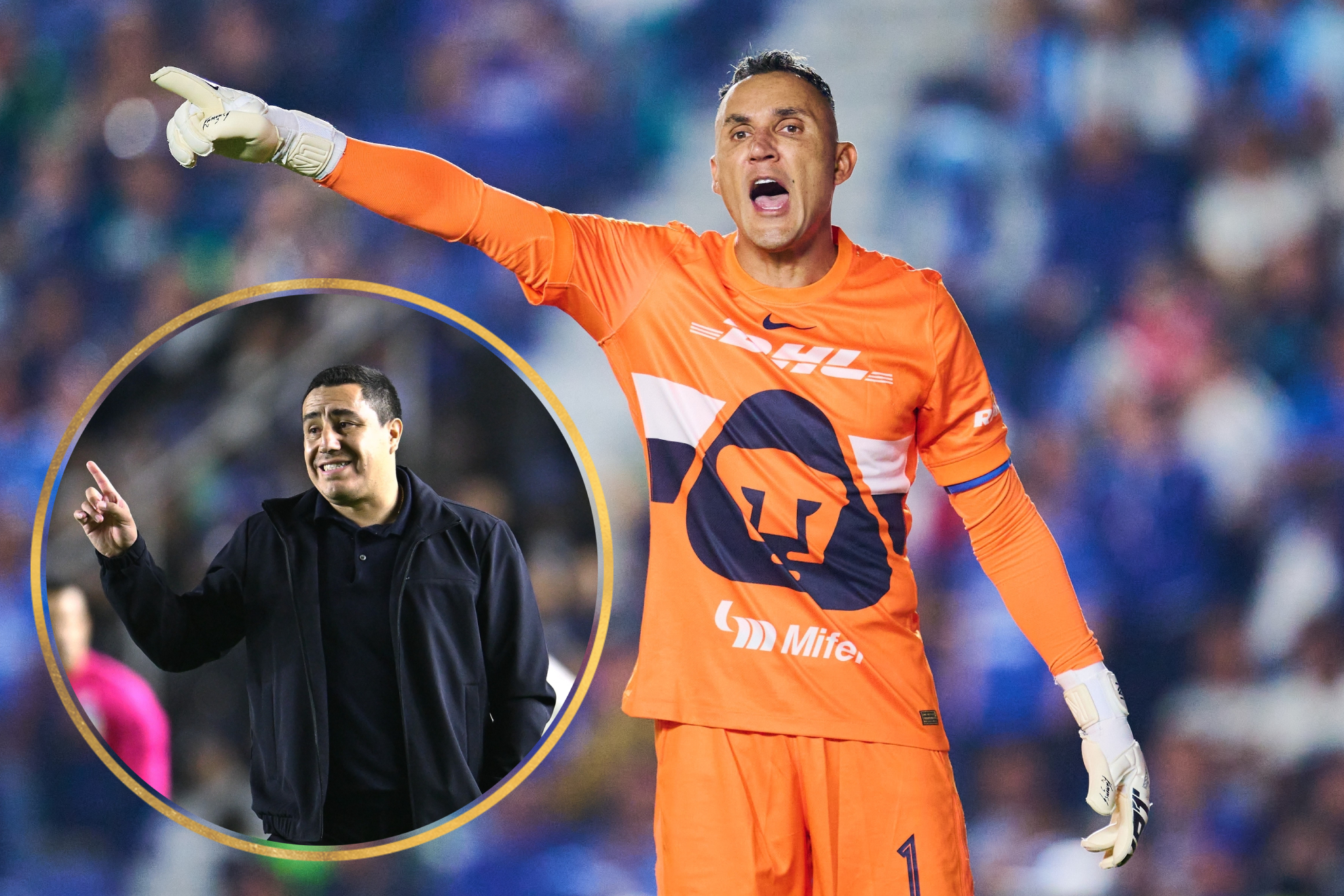 Efra�n Ju�rez y Keylor Navas.