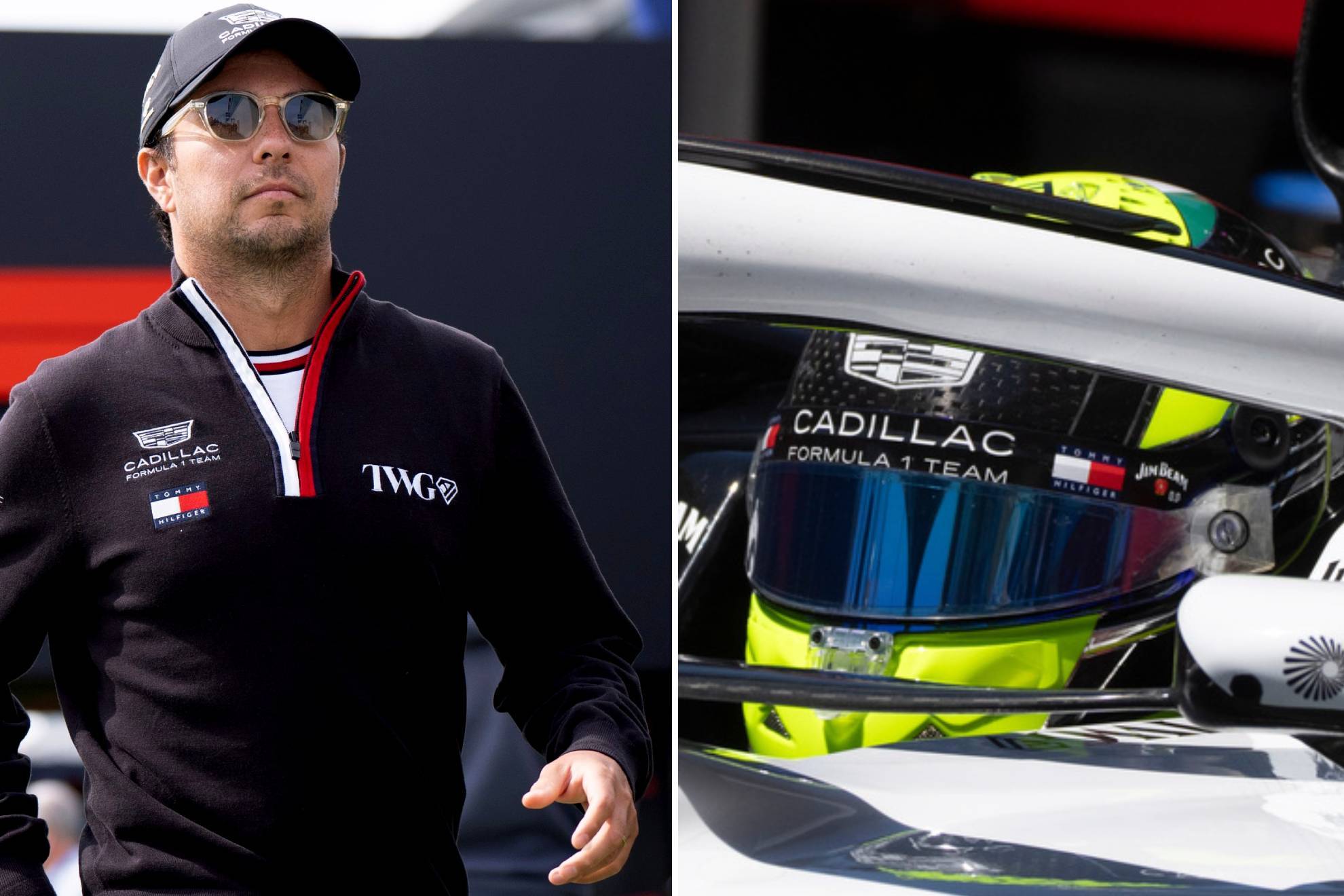 Sergio Checo P�rez y su monoplaza del equipo Cadillac |