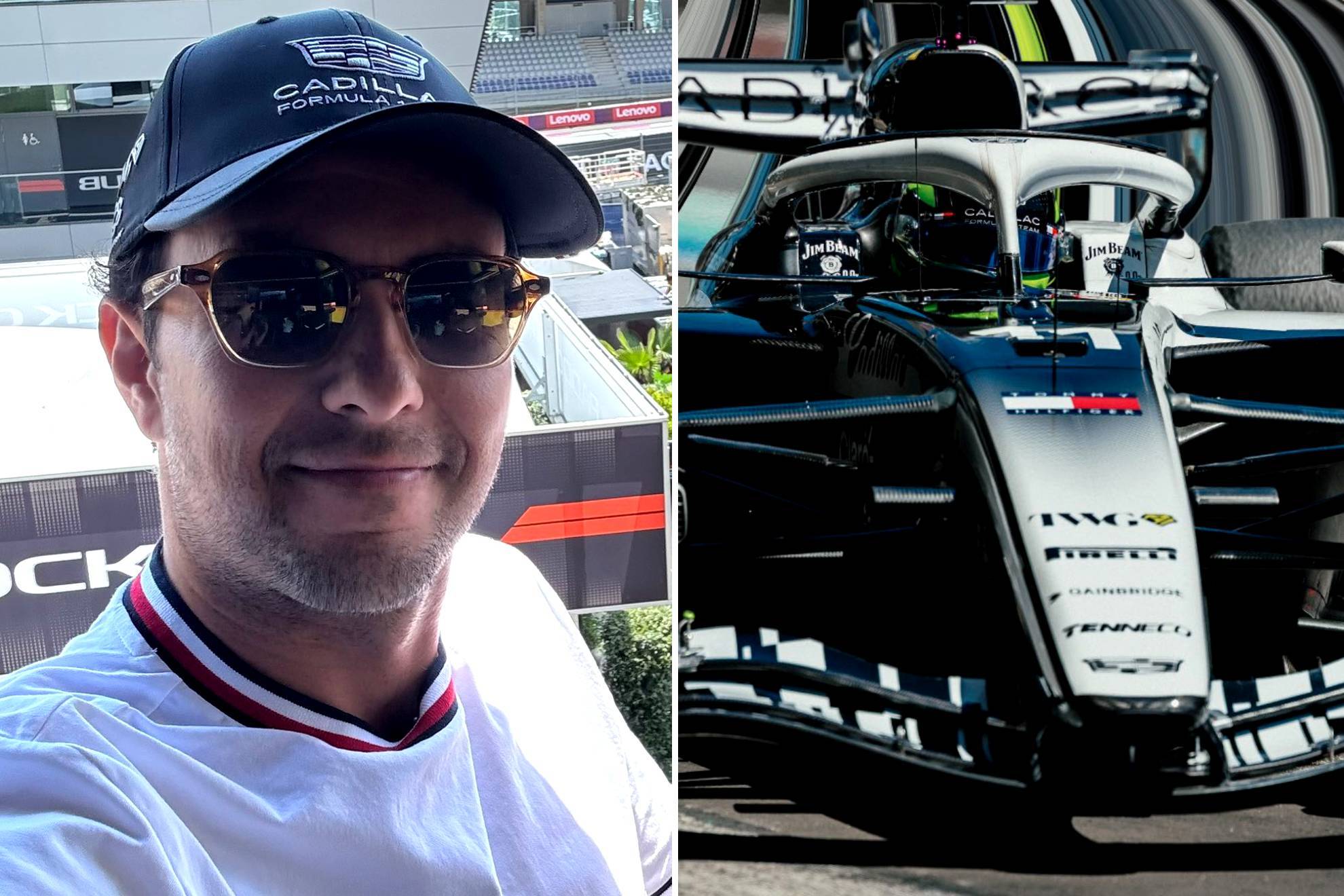 Sergio P�rez y su monoplaza #11 de la Escuder�a Cadillac |