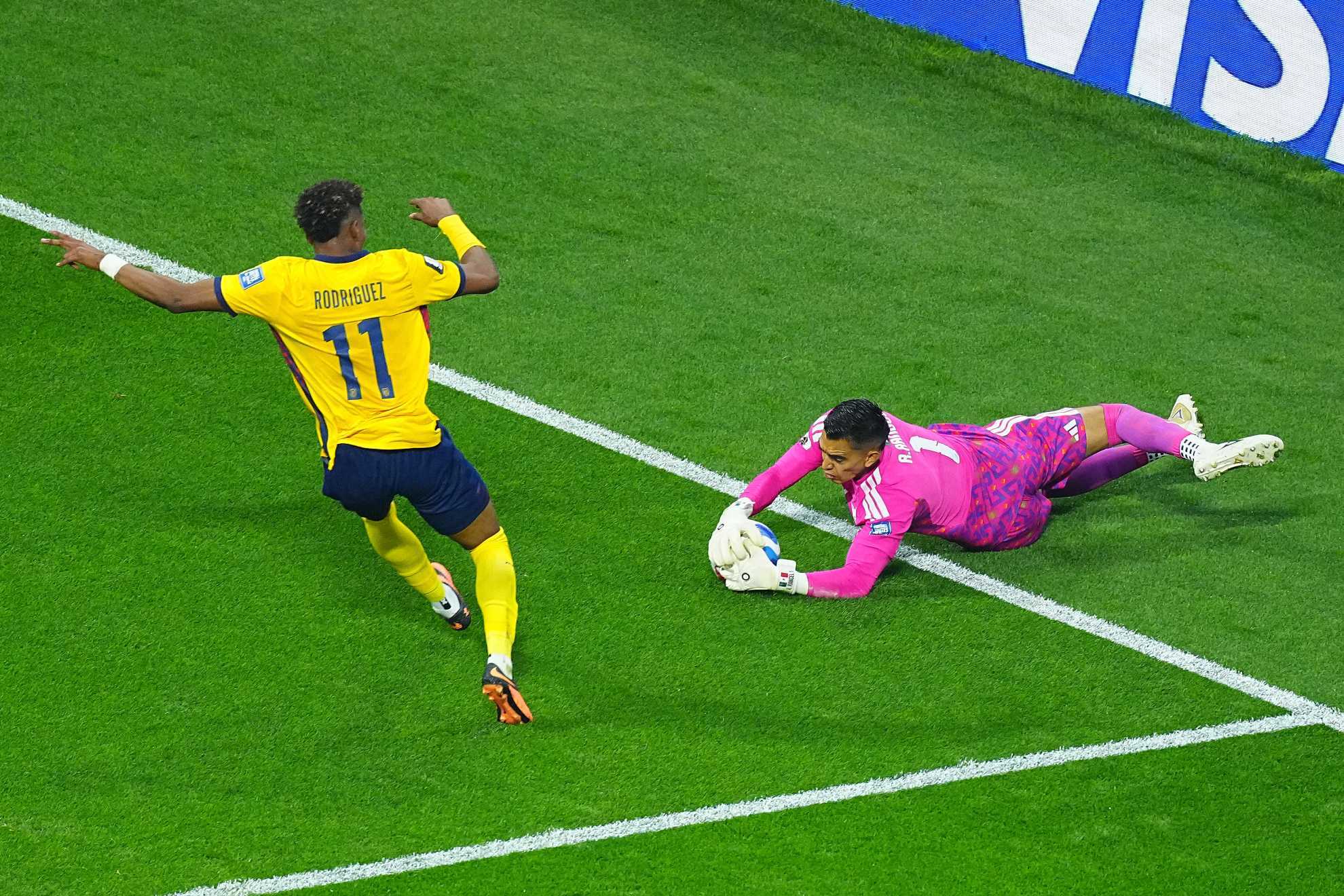 Tala Rangel, durante el México - Ecuador en 16avos de final