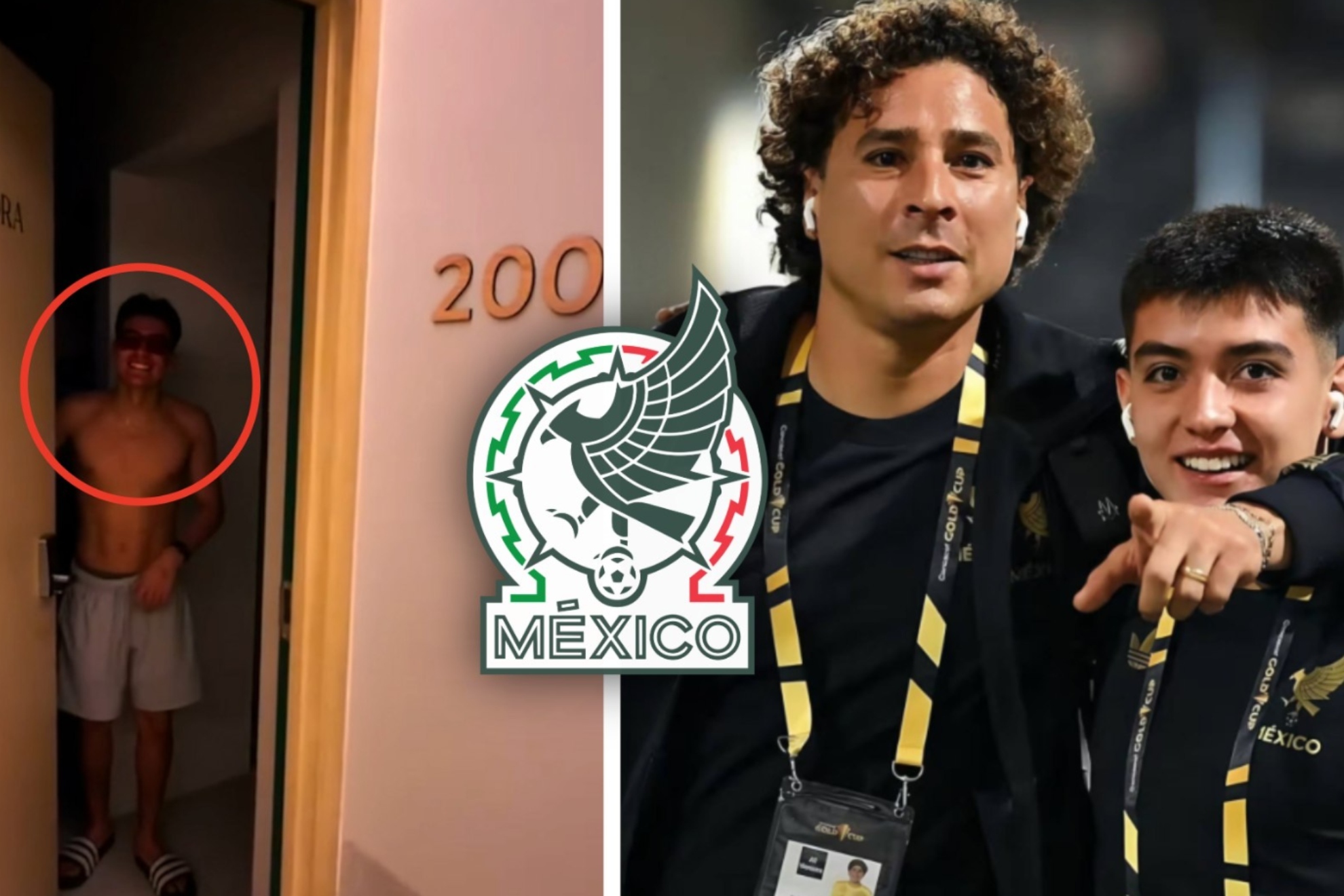Memo Ochoa cumple la funci�n de padre y manda a dormir temprano a su ni�o Gilberto Mora en la concentraci�n del Mundial 2026